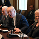 IBM CEO Virginia Marie ‘Ginni’ Rometty (R) during a roundtable discussion on vocational training with United States and German business leaders lead in the Cabinet Room of the White House on March 17, 2017 in Washington, DC. (Photo by Pat Benic-Pool/Getty Images)